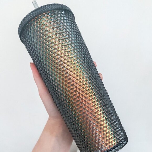 Starbucks Black Iridescent Studded Tumbler cold cup Venti 24Oz Brand New W/ Tag - Picture 4 of 4